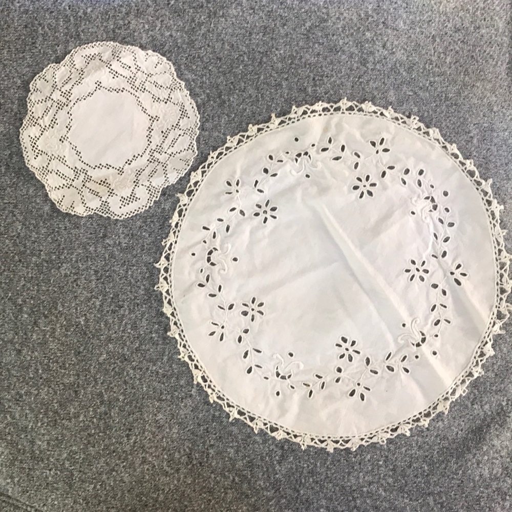 Two crochet doilies